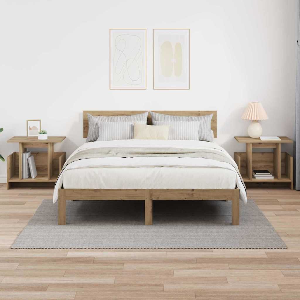TV állvány 2 pcs Artisan tölgy Szerelt Fa