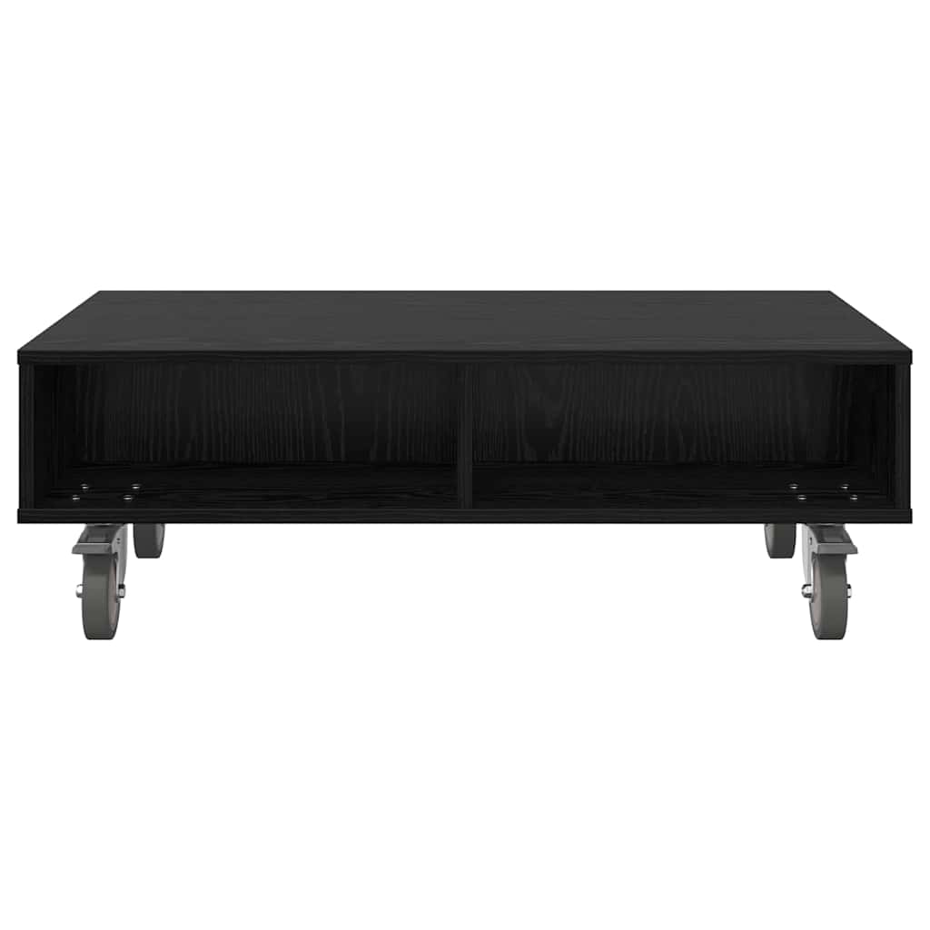 Gördülékeny oldalasztal Fekete tölgy 90 x 50 x 30 cm Szerelt Fa