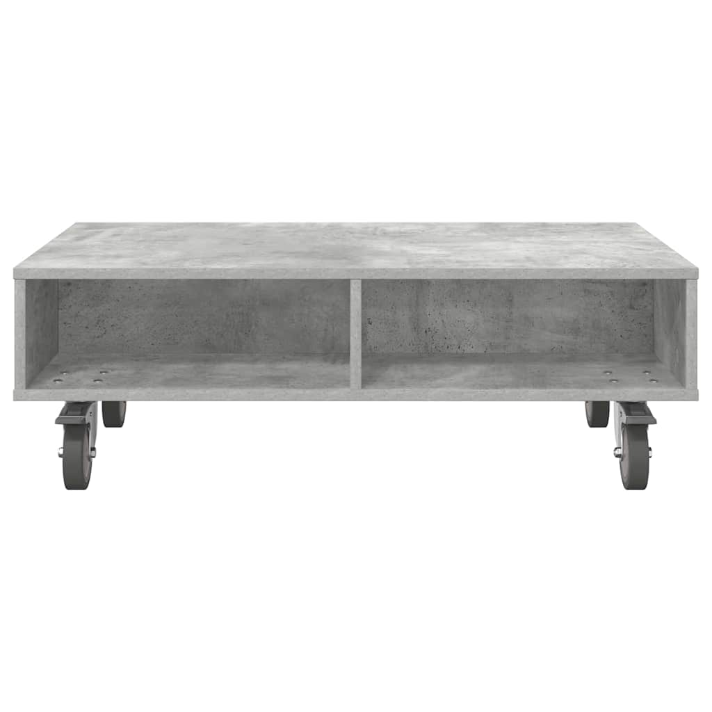Gördülékeny oldalasztal Beton Szürke 90 x 50 x 30 cm Szerelt Fa