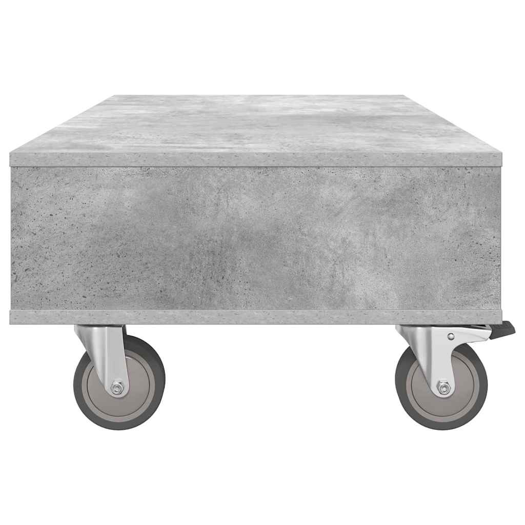 Gördülékeny oldalasztal Beton Szürke 90 x 50 x 30 cm Szerelt Fa