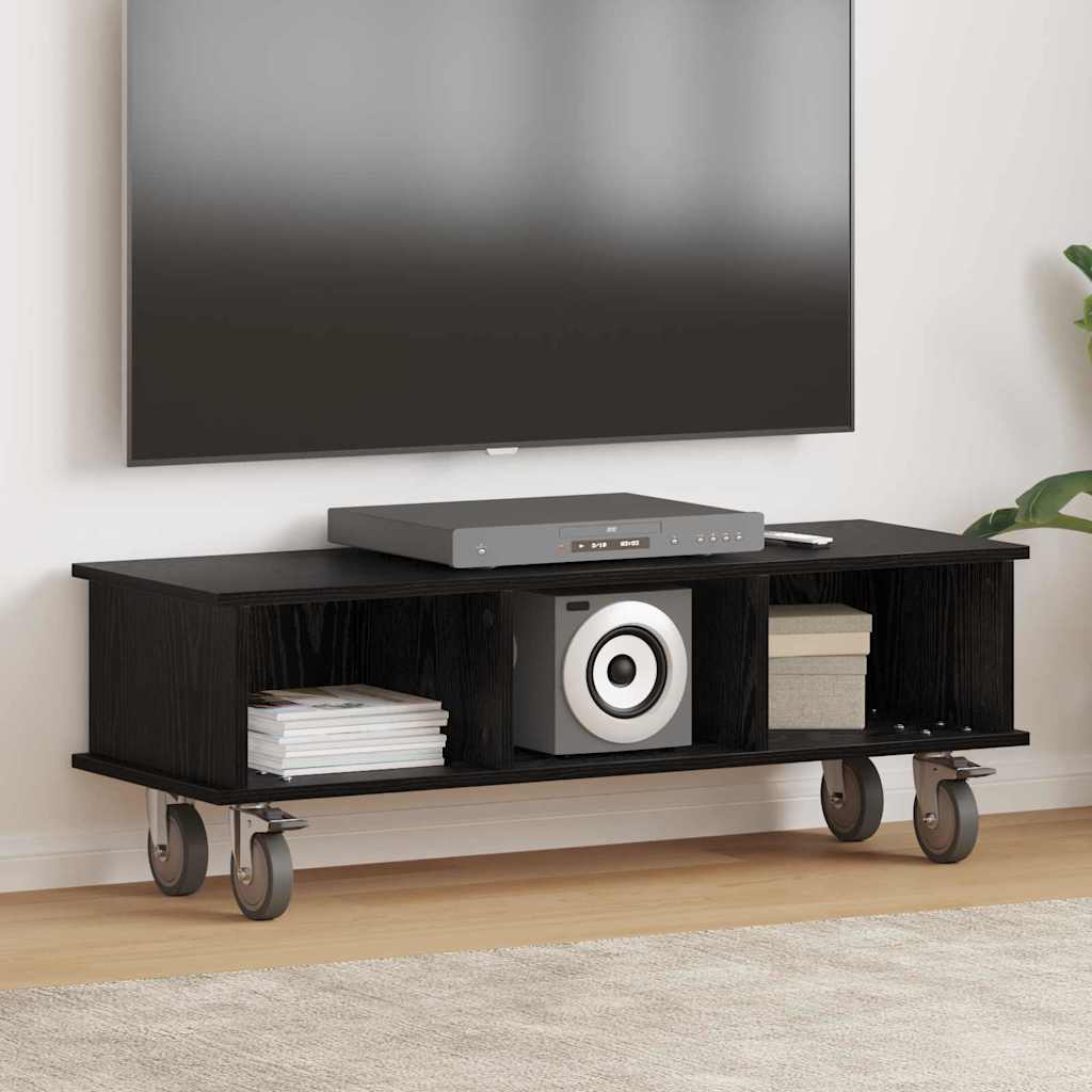 TV állvány 100 x 35 x 35 cm Fekete tölgy Szerelt Fa