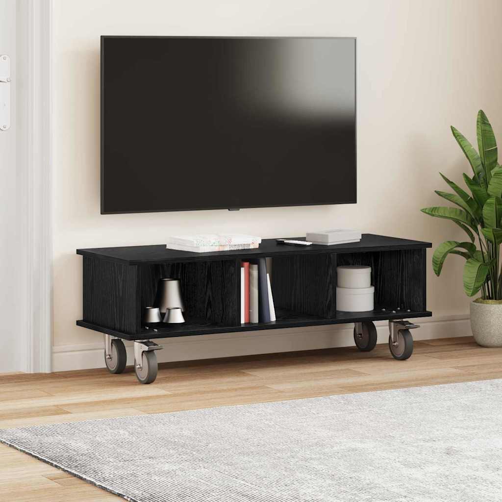 TV állvány 100 x 35 x 35 cm Fekete tölgy Szerelt Fa