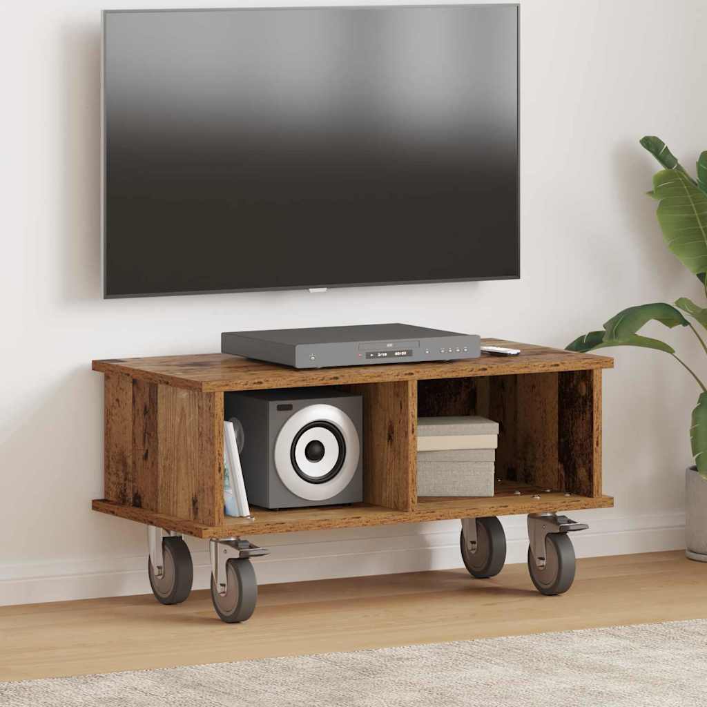 TV állvány 68,5 x 35 x 35 cm Öreg fa Szerelt Fa