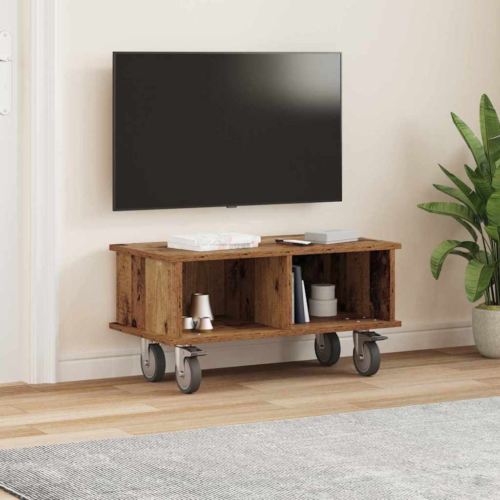 TV állvány 68,5 x 35 x 35 cm Öreg fa Szerelt Fa