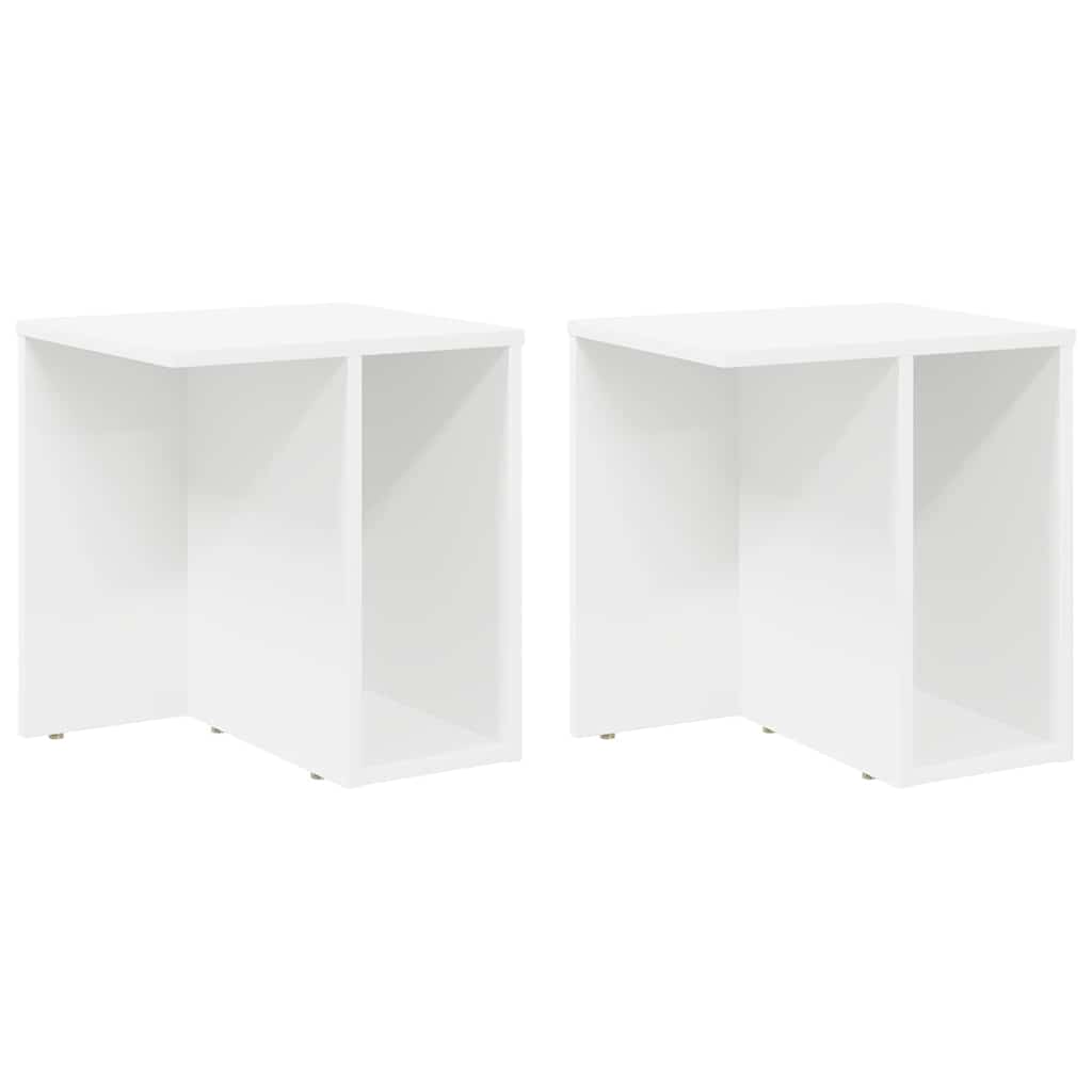 Végasztal 2 pcs Fehér 37 x 32 x 40 cm Faanyag