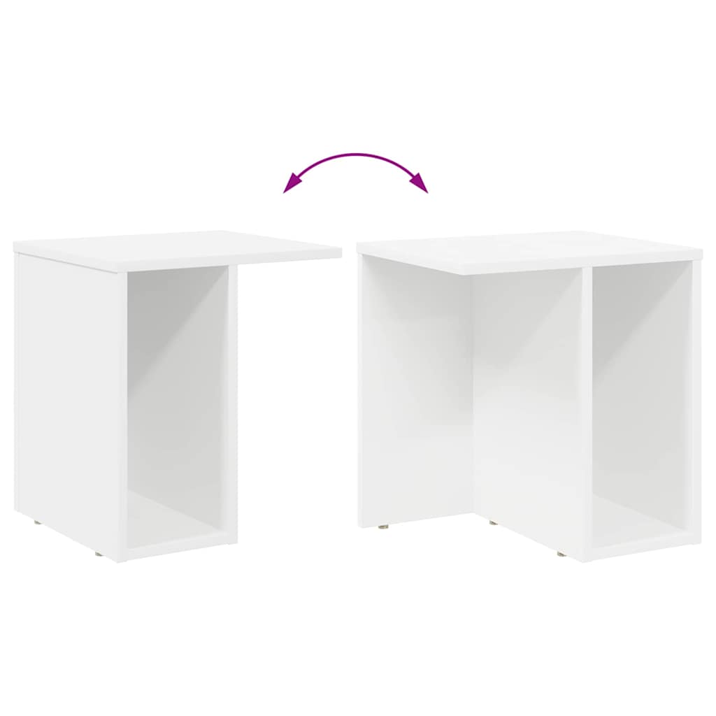 Végasztal 2 pcs Fehér 37 x 32 x 40 cm Faanyag