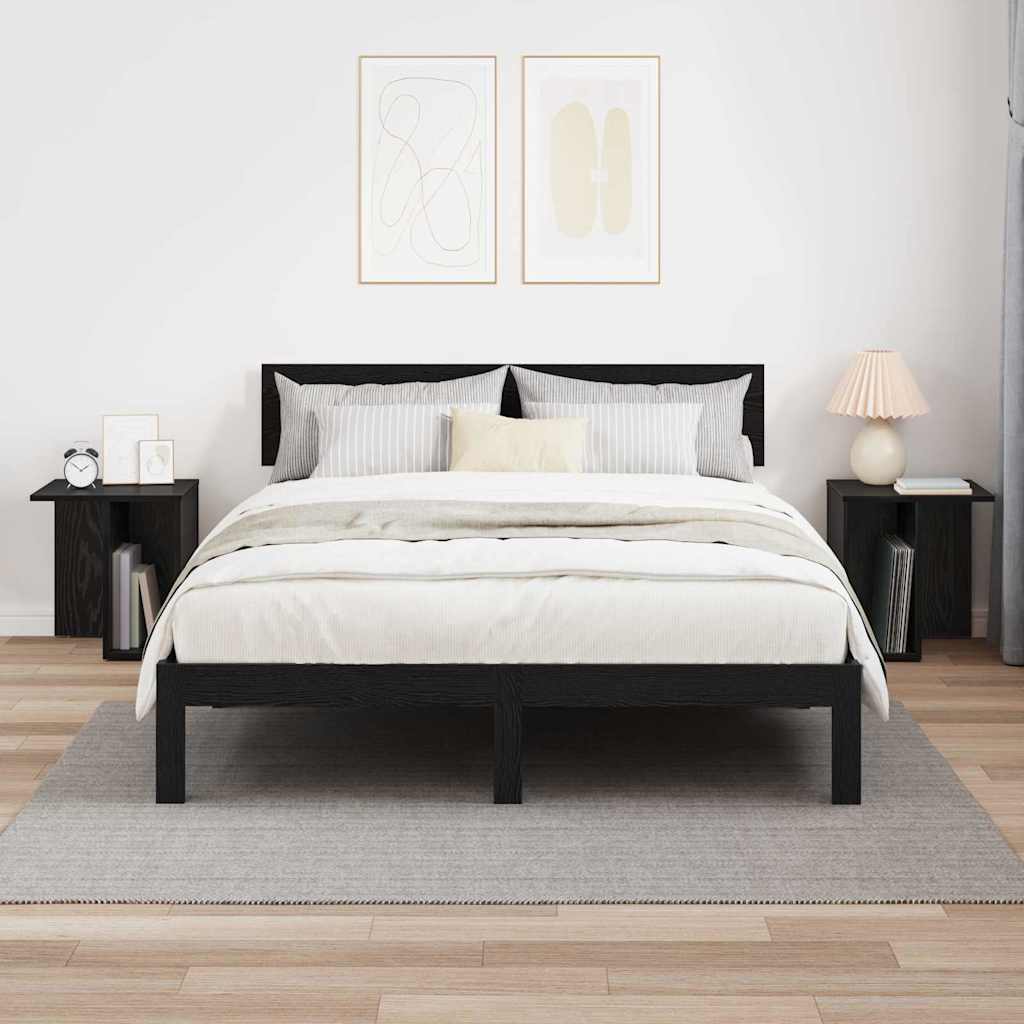 Végasztal 2 db Fekete tölgy 37 x 32 x 40 cm Szerelt Fa