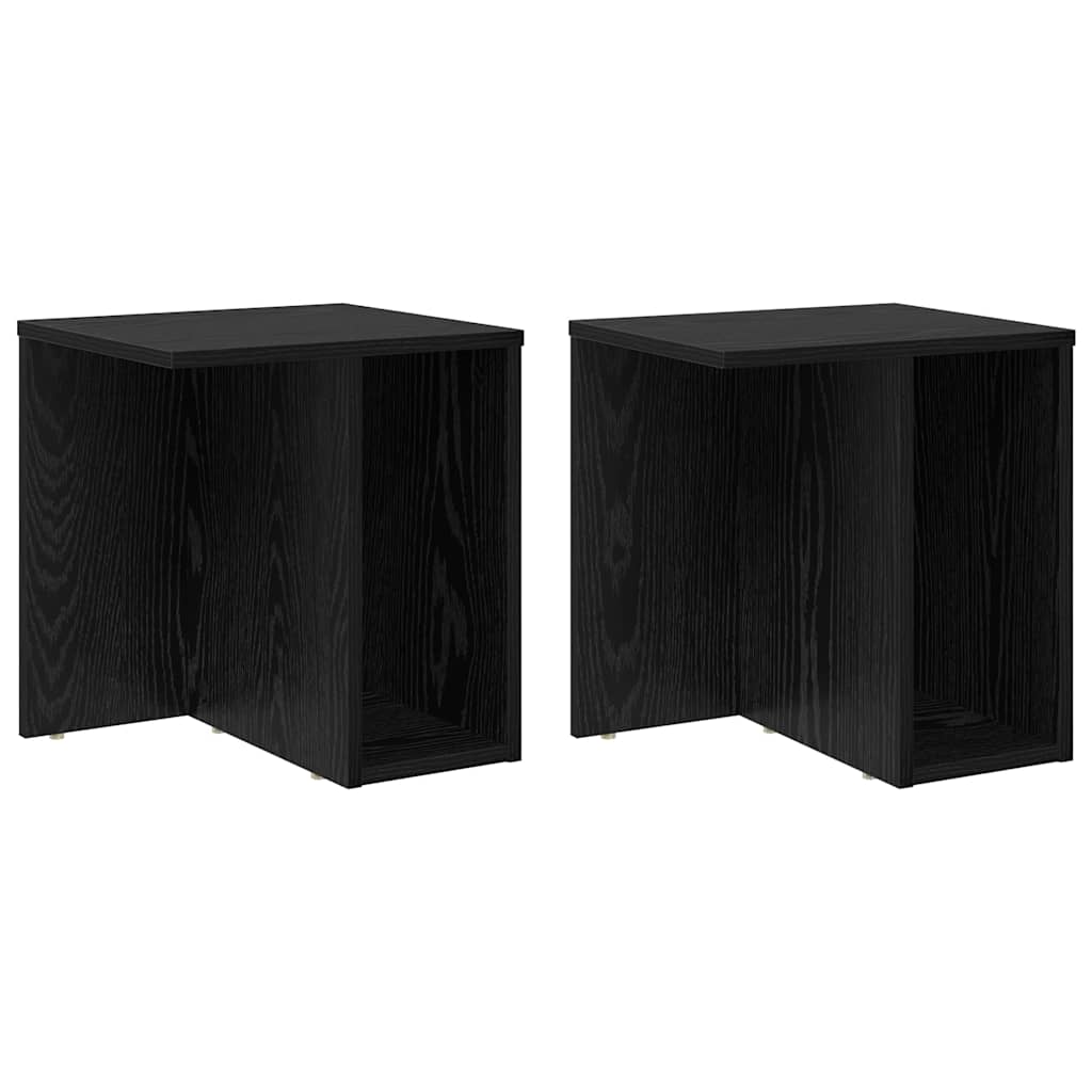 Végasztal 2 db Fekete tölgy 37 x 32 x 40 cm Szerelt Fa