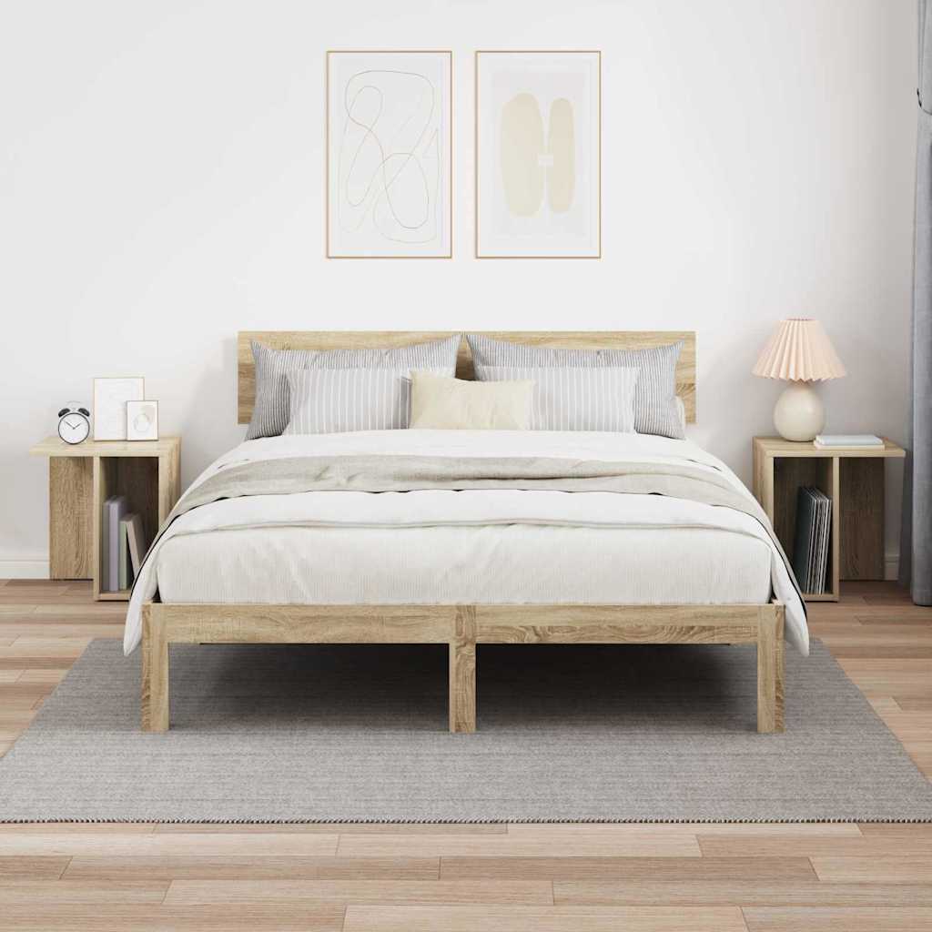 Végasztal 2 db Sonoma tölgy 37 x 32 x 40 cm Szerelt Fa