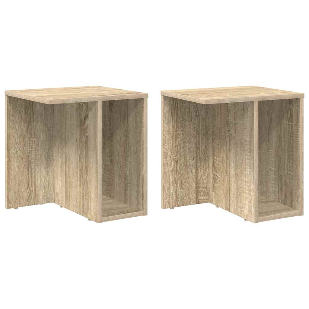 Végasztal 2 db Sonoma tölgy 37 x 32 x 40 cm Szerelt Fa