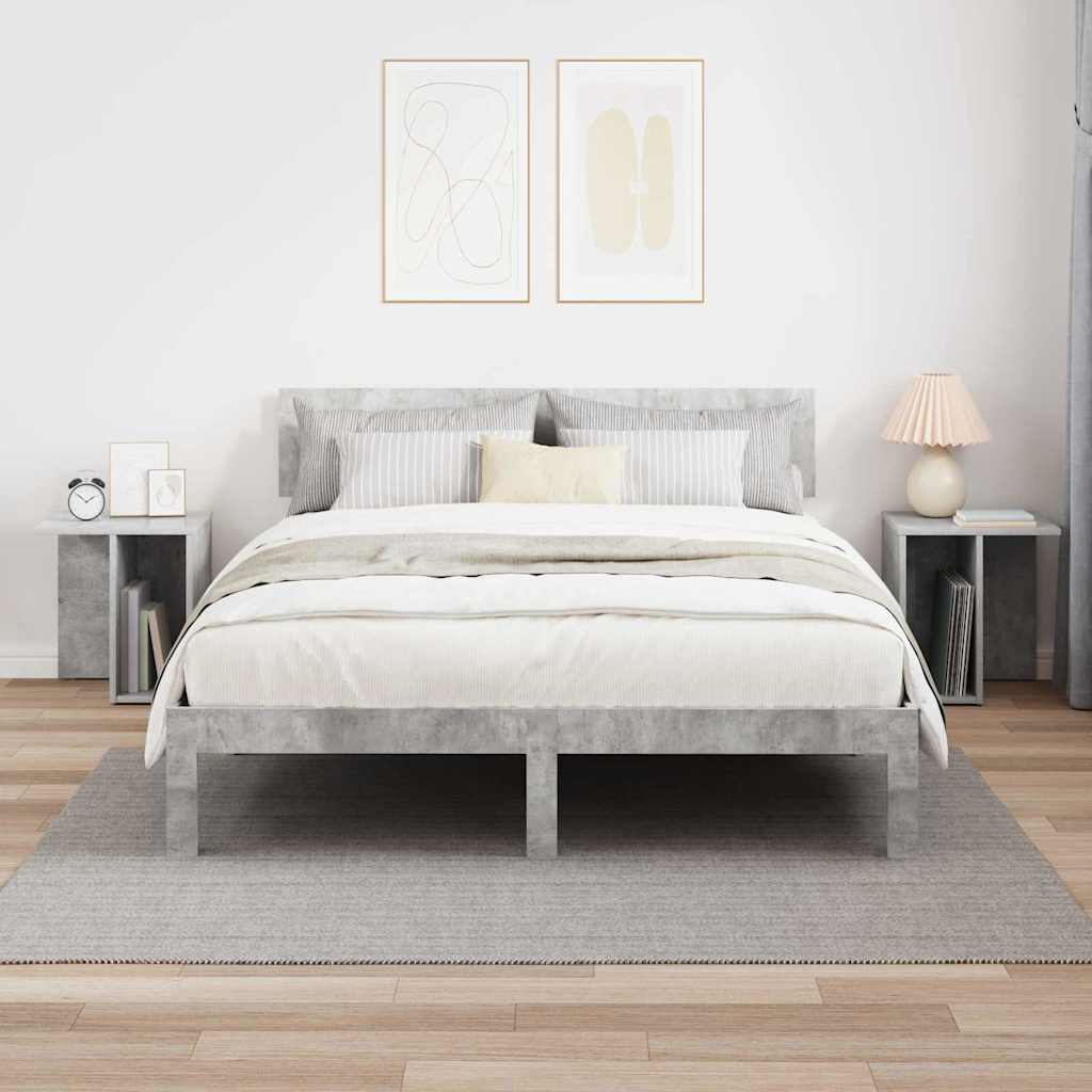 Végasztal 2 db Beton Szürke 37 x 32 x 40 cm Szerelt Fa