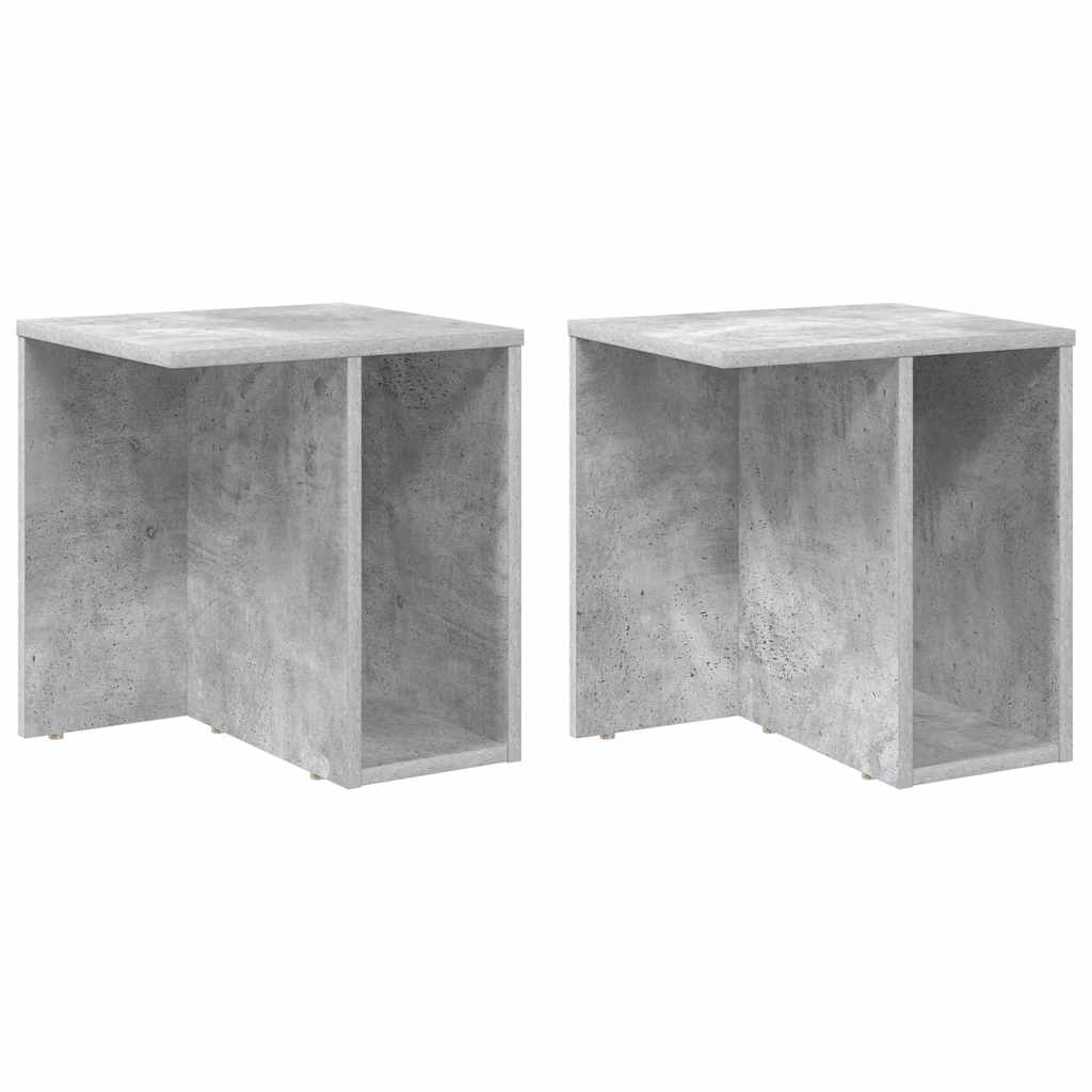 Végasztal 2 db Beton Szürke 37 x 32 x 40 cm Szerelt Fa