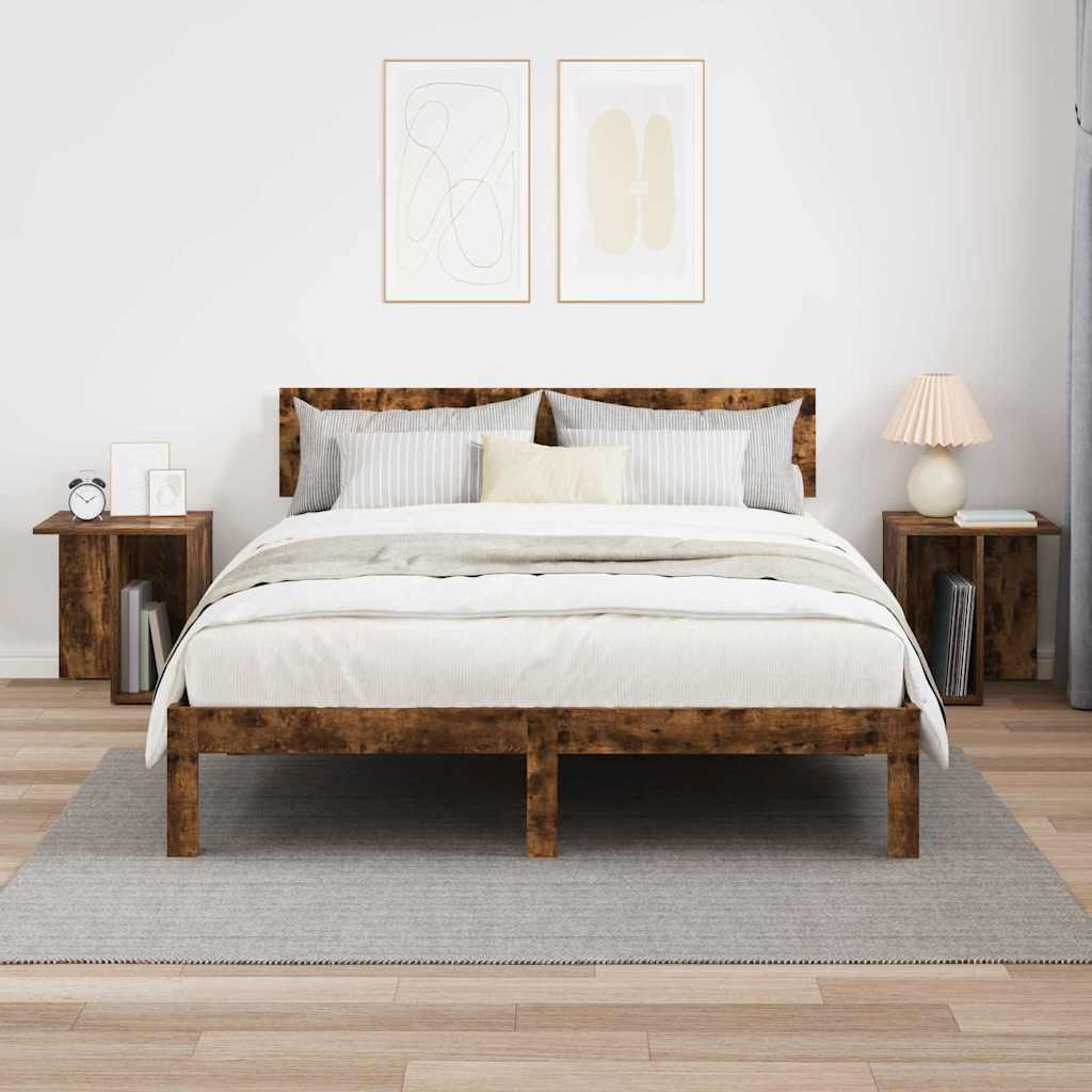 Végasztal 2 db Füstölt tölgy 37 x 32 x 40 cm Szerelt Fa