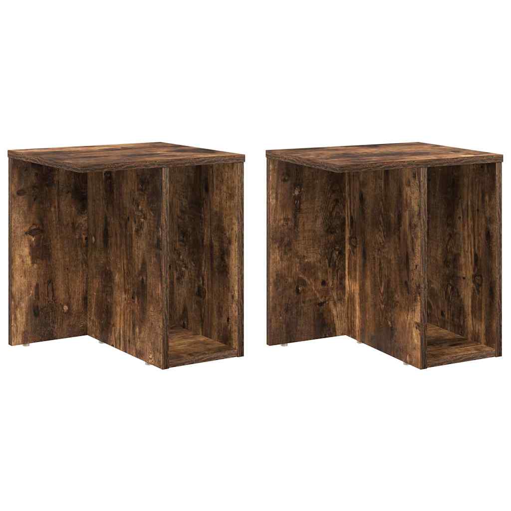 Végasztal 2 db Füstölt tölgy 37 x 32 x 40 cm Szerelt Fa