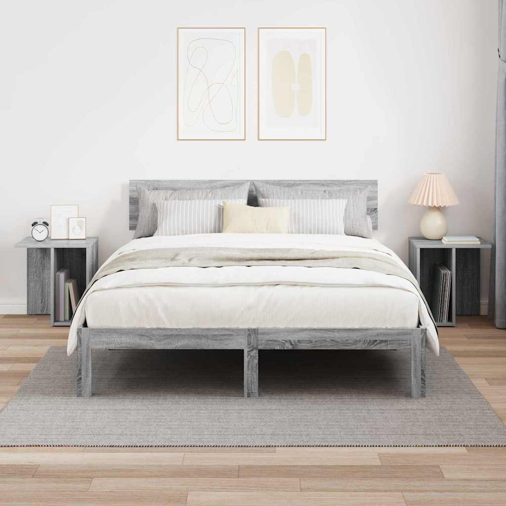 Végasztal 2 pcs Szürke Sonoma 37 x 32 x 40 cm Faanyag