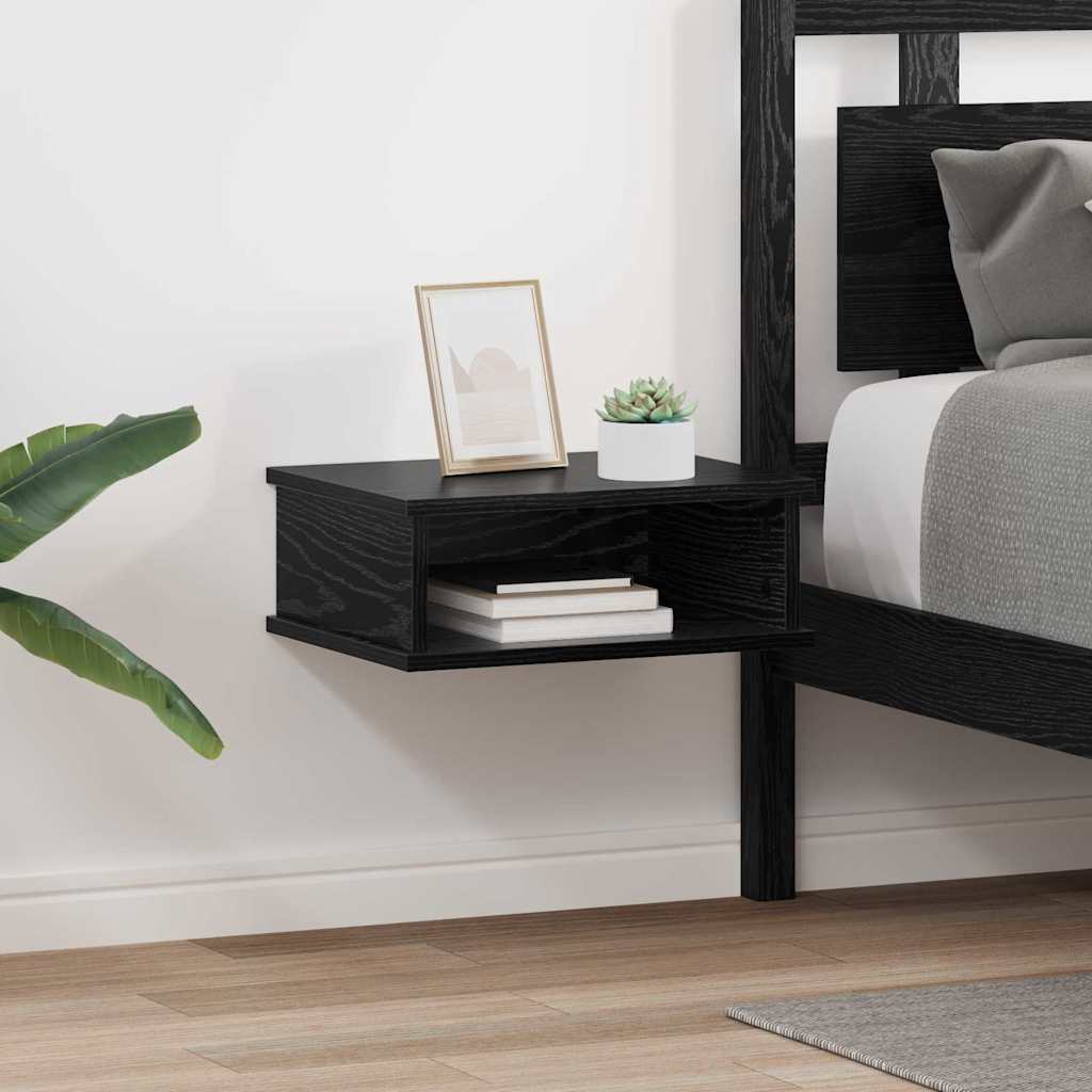Éjjeli asztal 2 db Fekete tölgy 40 x 31 x 15 cm Szerelt Fa