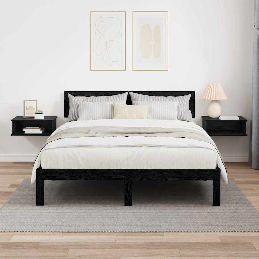 Éjjeli asztal 2 db Fekete tölgy 40 x 31 x 15 cm Szerelt Fa