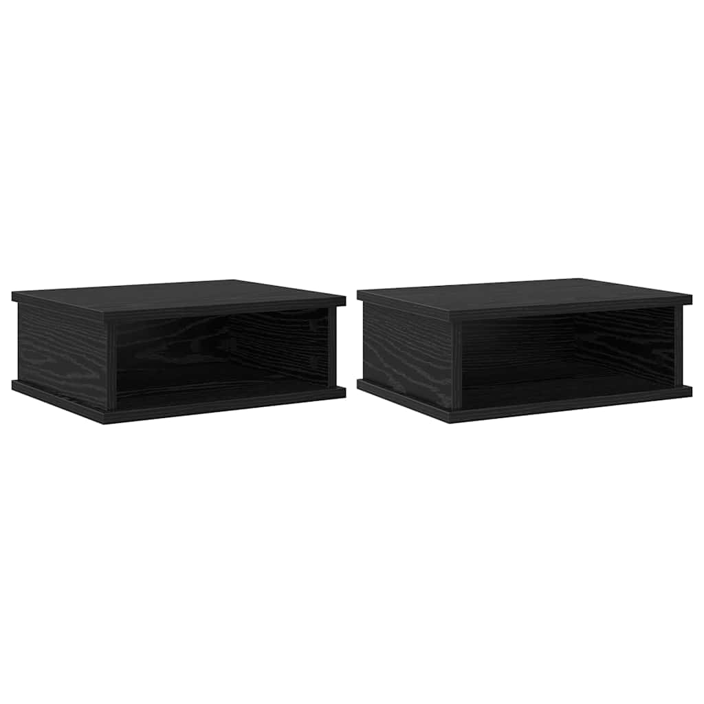 Éjjeli asztal 2 db Fekete tölgy 40 x 31 x 15 cm Szerelt Fa