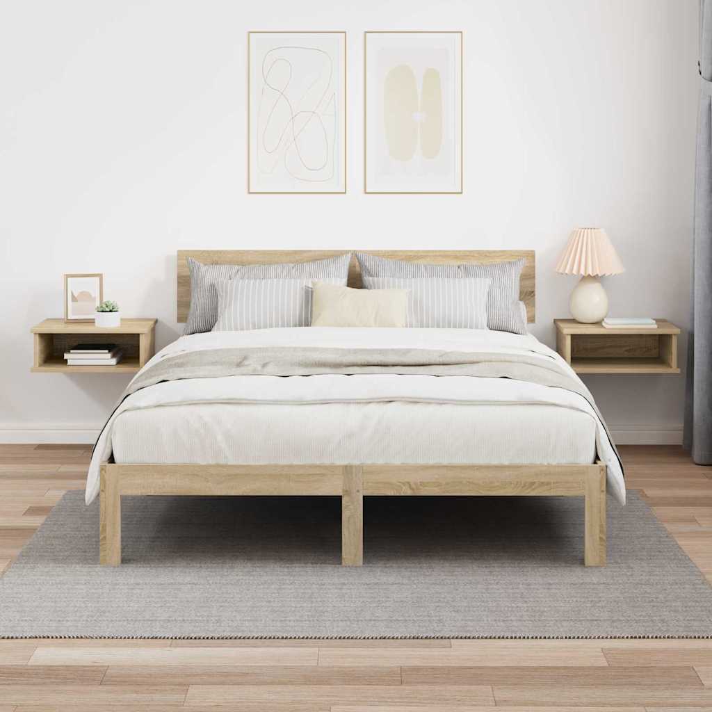 Éjjeli asztal 2 pcs Sonoma tölgy 40 x 31 x 15 cm Faanyag