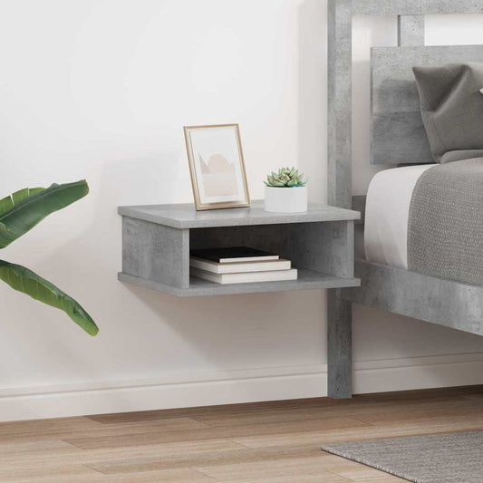 Éjjeli asztal 2 pcs Beton Szürke 40 x 31 x 15 cm Faanyag