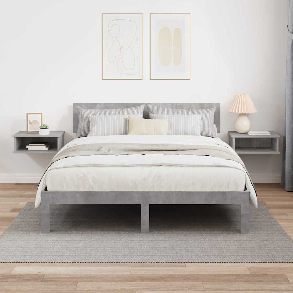 Éjjeli asztal 2 db Beton Szürke 40 x 31 x 15 cm Szerelt Fa