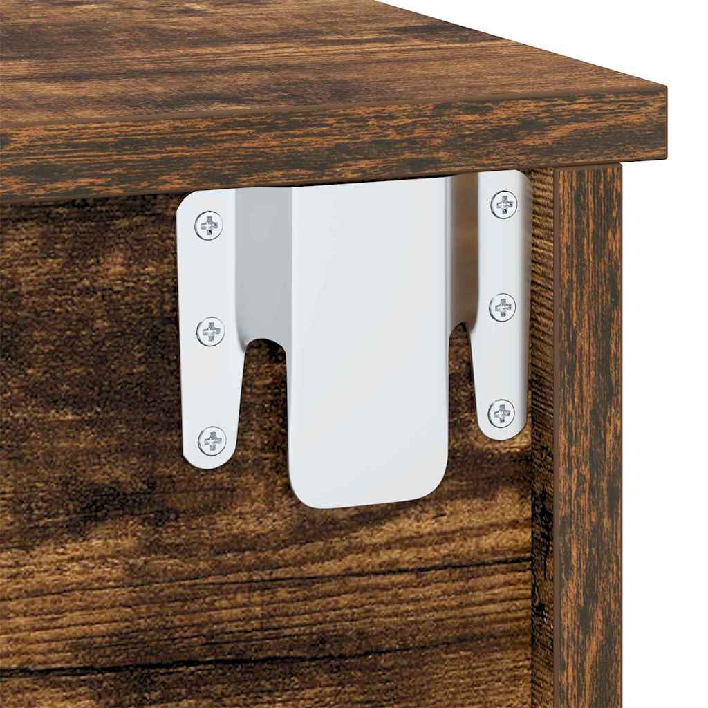 Éjjeli asztal 2 db Füstölt tölgy 40 x 31 x 15 cm Szerelt Fa