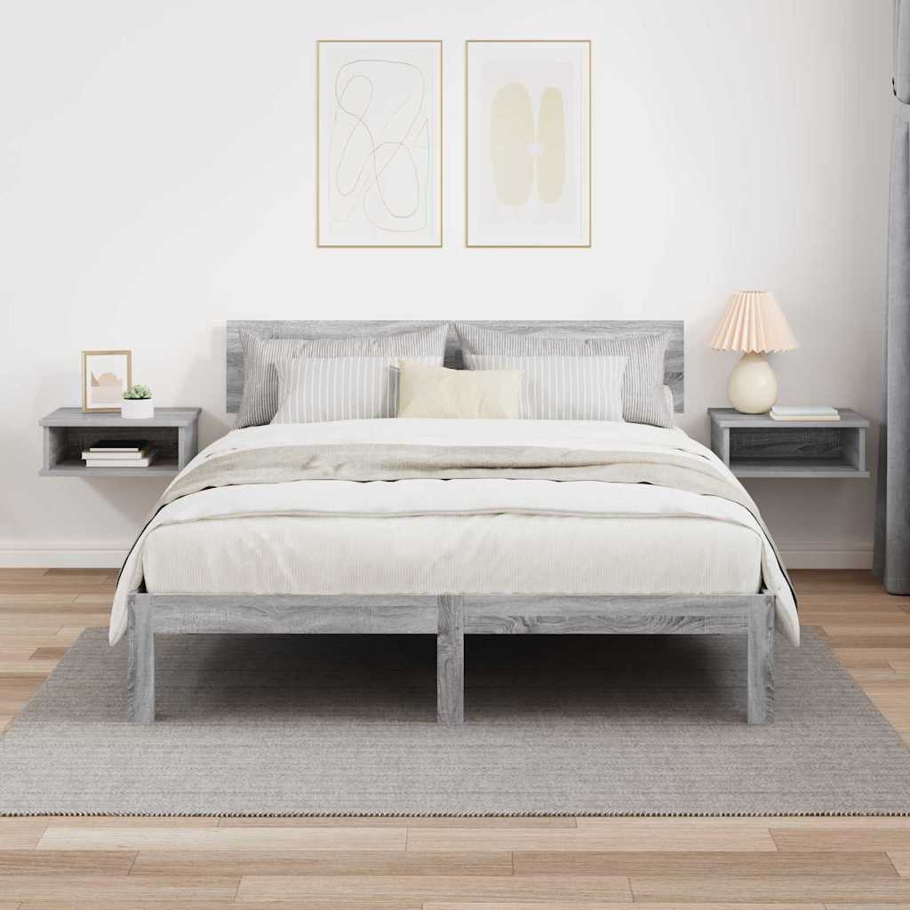 Éjjeli asztal 2 db Szürke Sonoma 40 x 31 x 15 cm Szerelt Fa