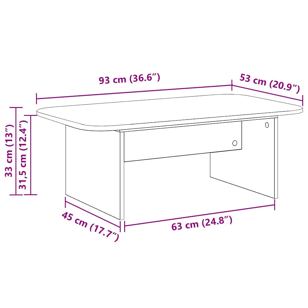 Dohányzóasztal Öreg fa 93 x 53 x 33 cm Faanyag