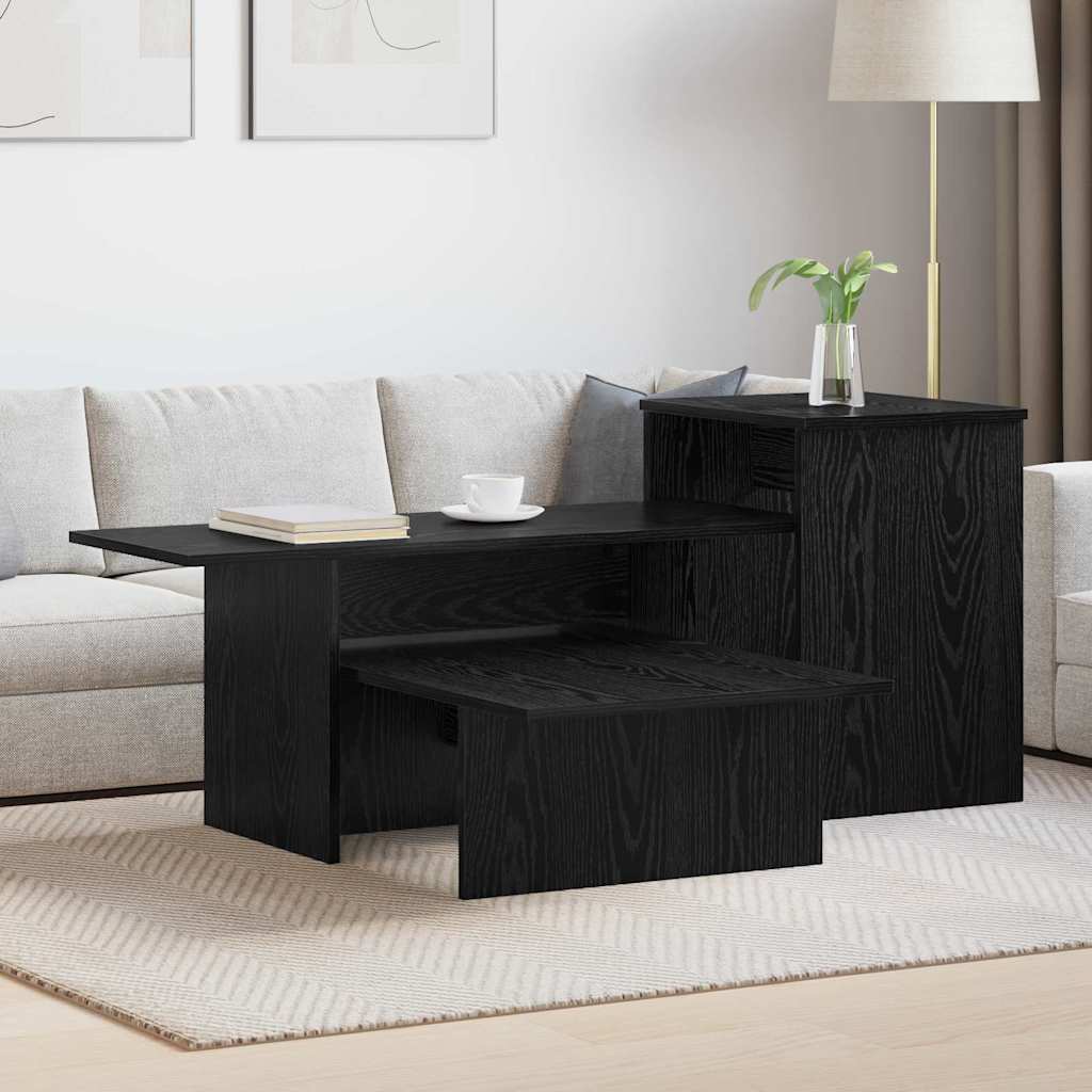 Konzolasztal Fekete tölgy 91,5 x 35 x 38,5 cm Szerelt Fa