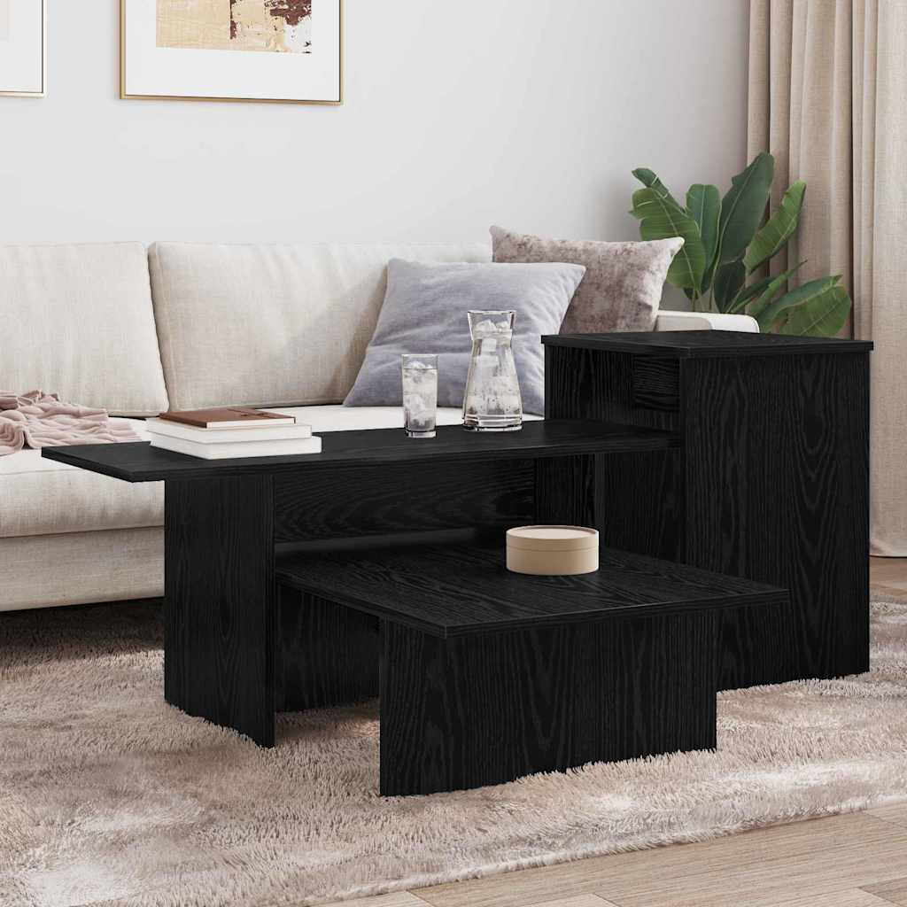 Konzolasztal Fekete tölgy 91,5 x 35 x 38,5 cm Szerelt Fa