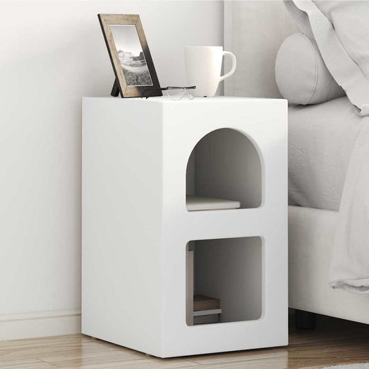 Éjjeli asztal 2 pcs Fehér 29,5 x 33,5 x 50 cm Faanyag