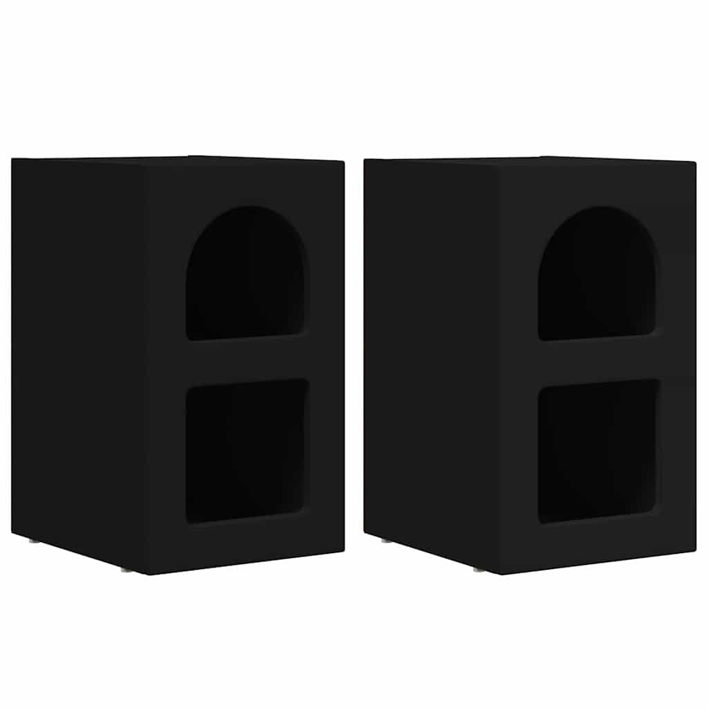 Éjjeli asztal ELST 2 db Fekete 29,5 x 33,5 x 50 cm Szerelt Fa
