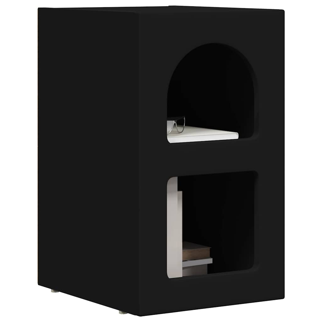 Éjjeli asztal ELST 2 db Fekete 29,5 x 33,5 x 50 cm Szerelt Fa