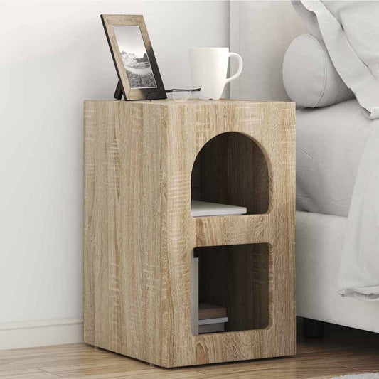 Éjjeli asztal 2 pcs Sonoma tölgy 29,5 x 33,5 x 50 cm Faanyag