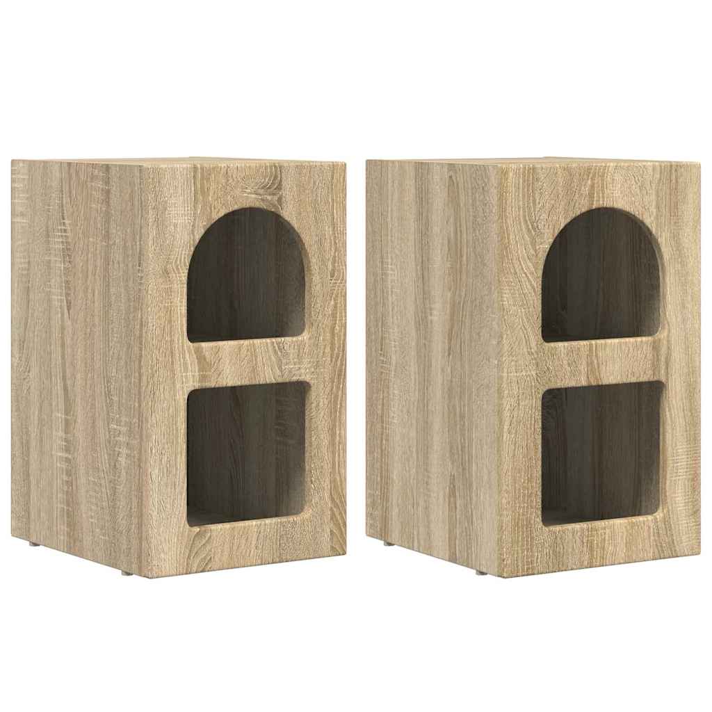 Éjjeli asztal ELST 2 db Sonoma tölgy 29,5 x 33,5 x 50 cm