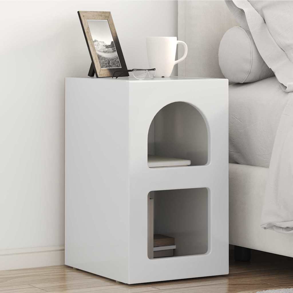 Éjjeli asztal ELST 2 db Magas Fényű Fehér 29,5 x 33,5 x 50 cm
