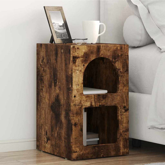 Éjjeli asztal 2 pcs Füstölt tölgy 29,5 x 33,5 x 50 cm Faanyag