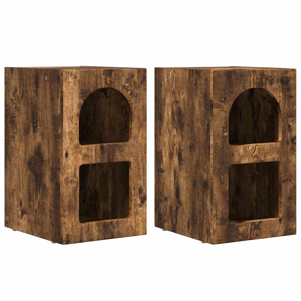 Éjjeli asztal ELST 2 db Füstölt tölgy 29,5 x 33,5 x 50 cm