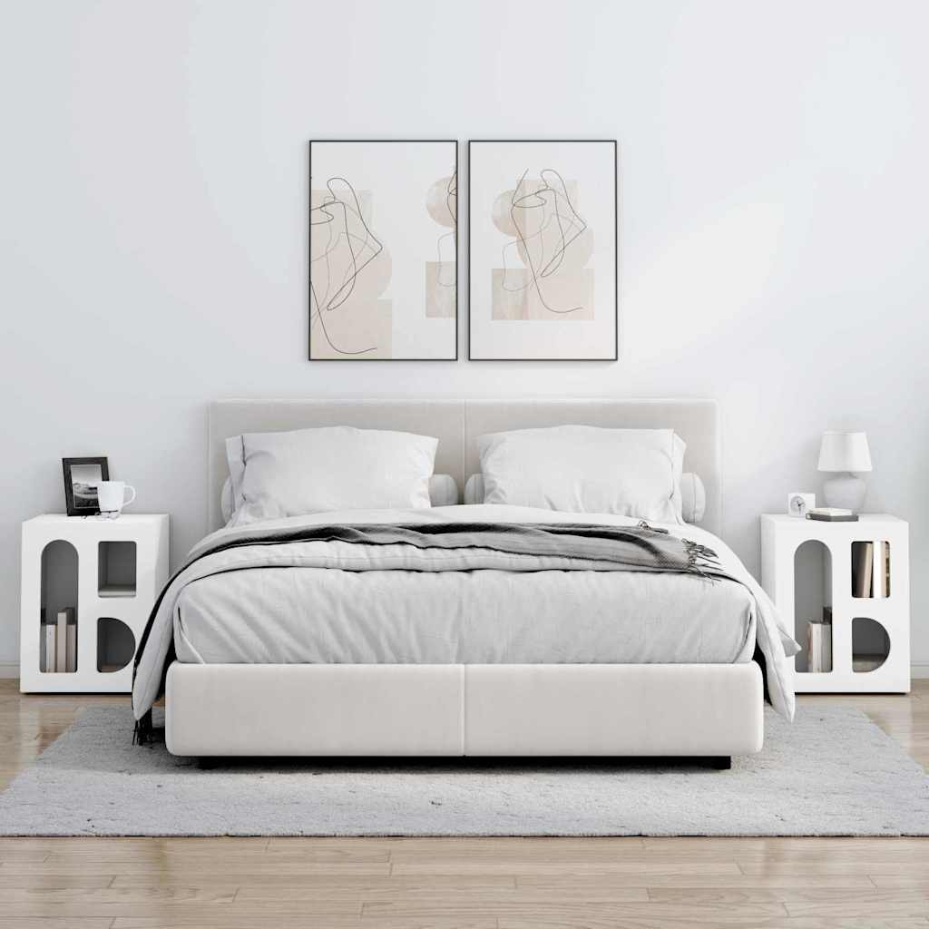 Éjjeli asztal ELST 2 db Fehér 40 x 35 x 50 cm Faanyag