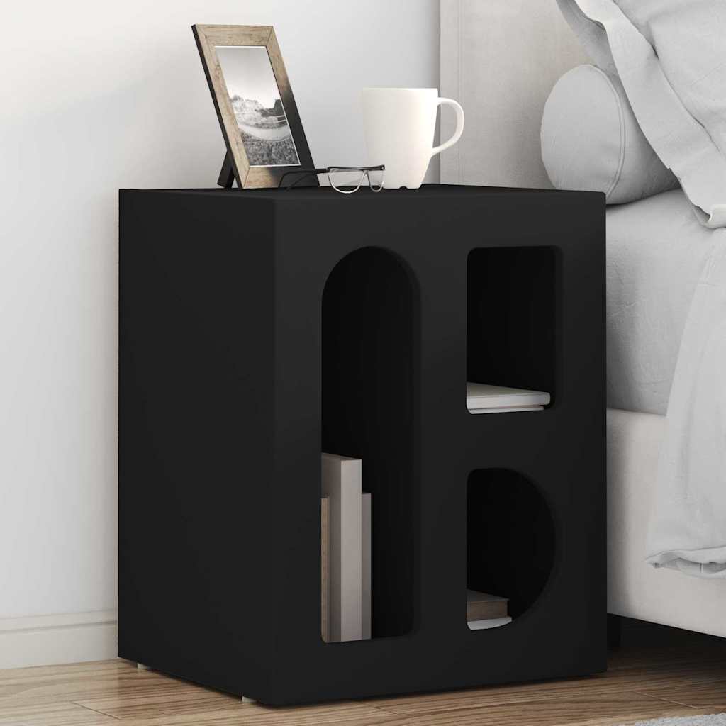 Éjjeli asztal ELST 2 db Fekete 40 x 35 x 50 cm Faanyag