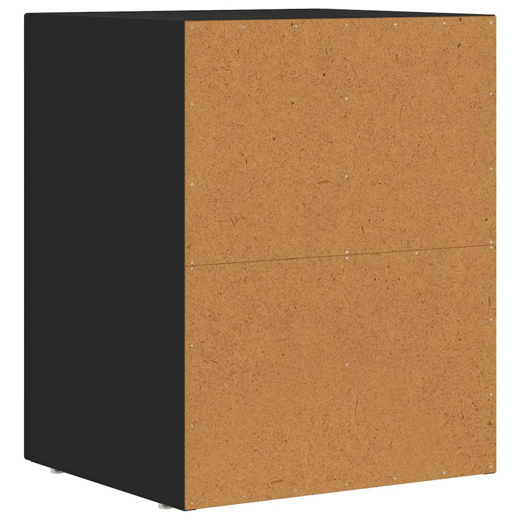 Éjjeli asztal ELST 2 db Fekete 40 x 35 x 50 cm Faanyag