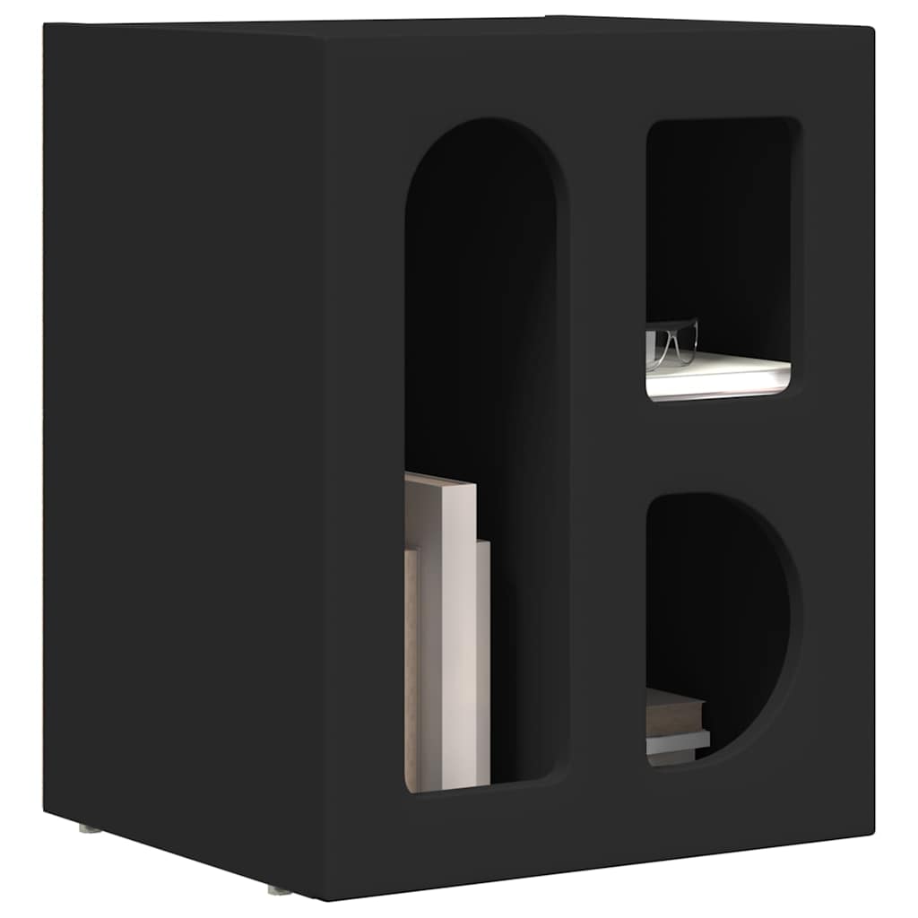 Éjjeli asztal ELST 2 db Fekete 40 x 35 x 50 cm Faanyag