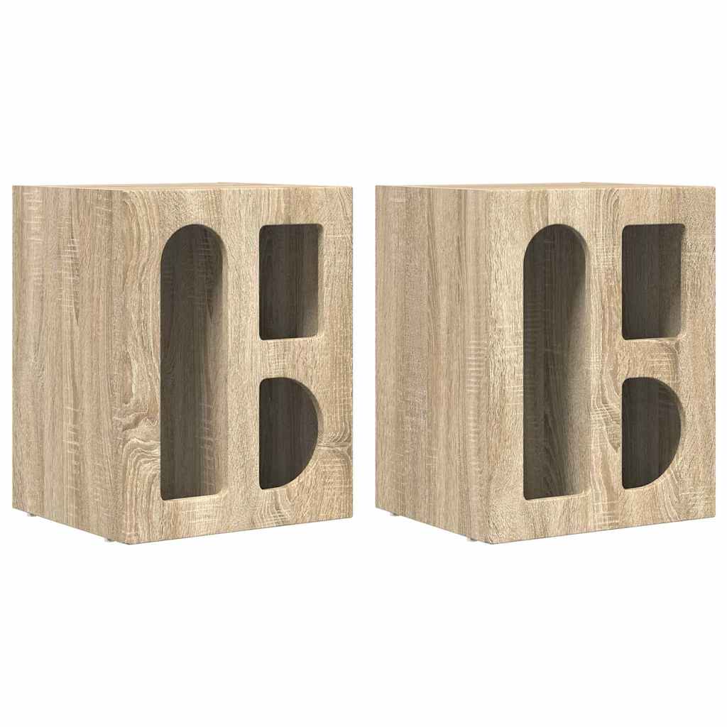 Éjjeli asztal ELST 2 db Sonoma tölgy 40 x 35 x 50 cm Faanyag
