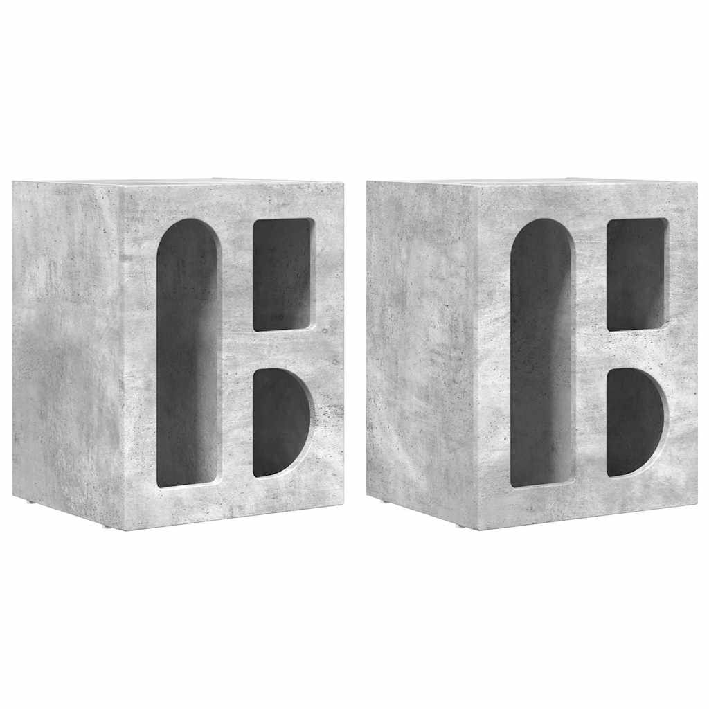 Éjjeli asztal ELST 2 db Beton Szürke 40 x 35 x 50 cm Szerelt Fa