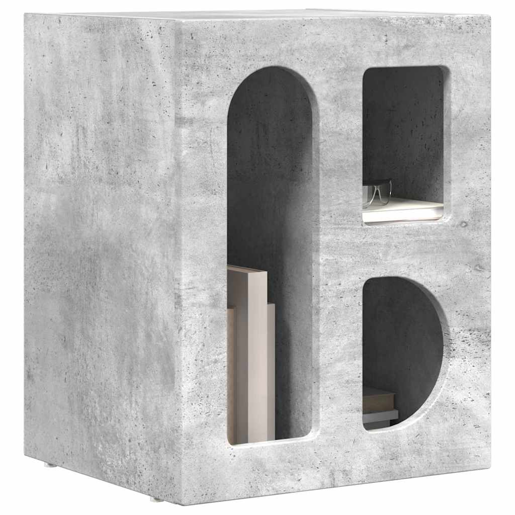 Éjjeli asztal ELST 2 db Beton Szürke 40 x 35 x 50 cm Szerelt Fa