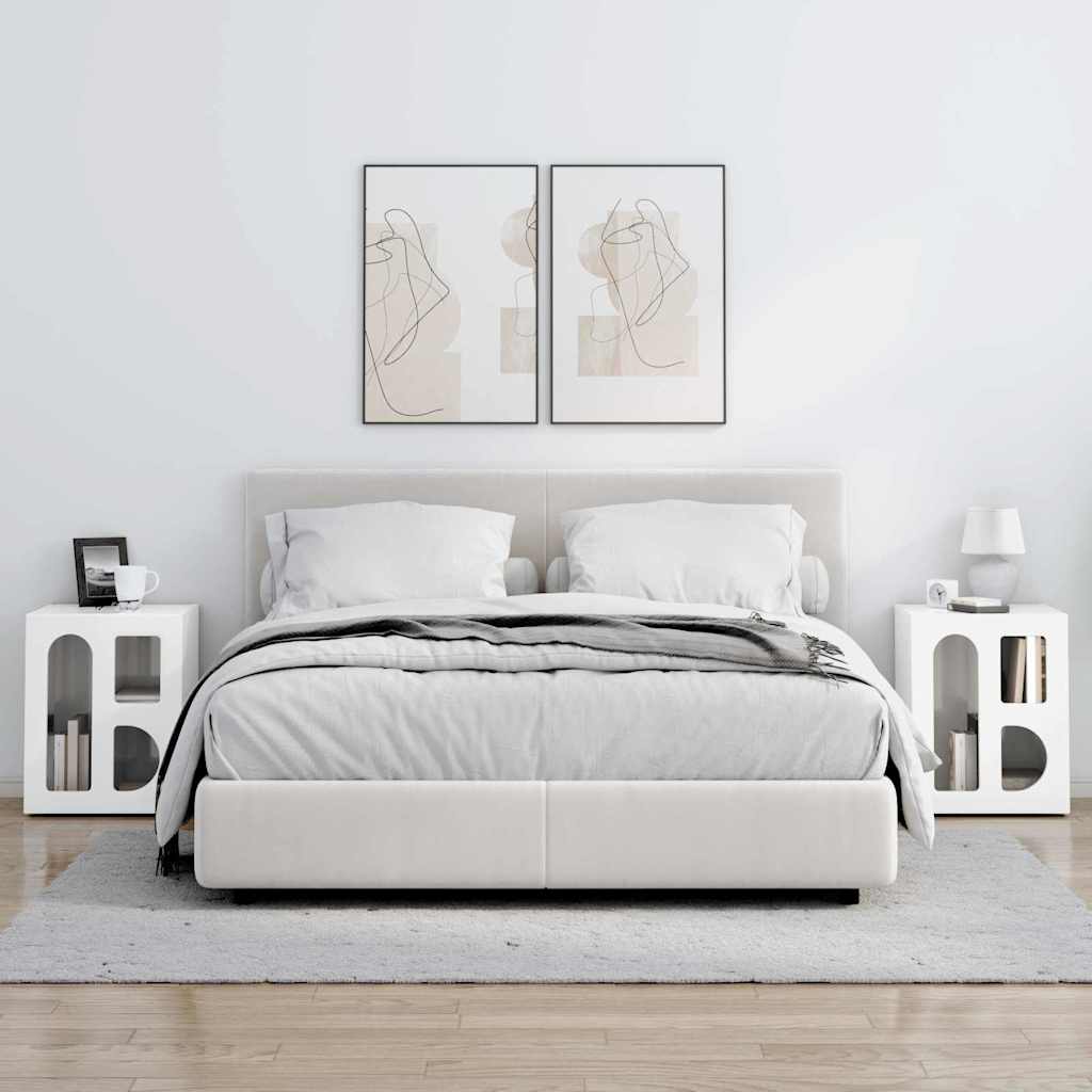 Éjjeli asztal ELST 2 db Magas Fényű Fehér 40 x 35 x 50 cm