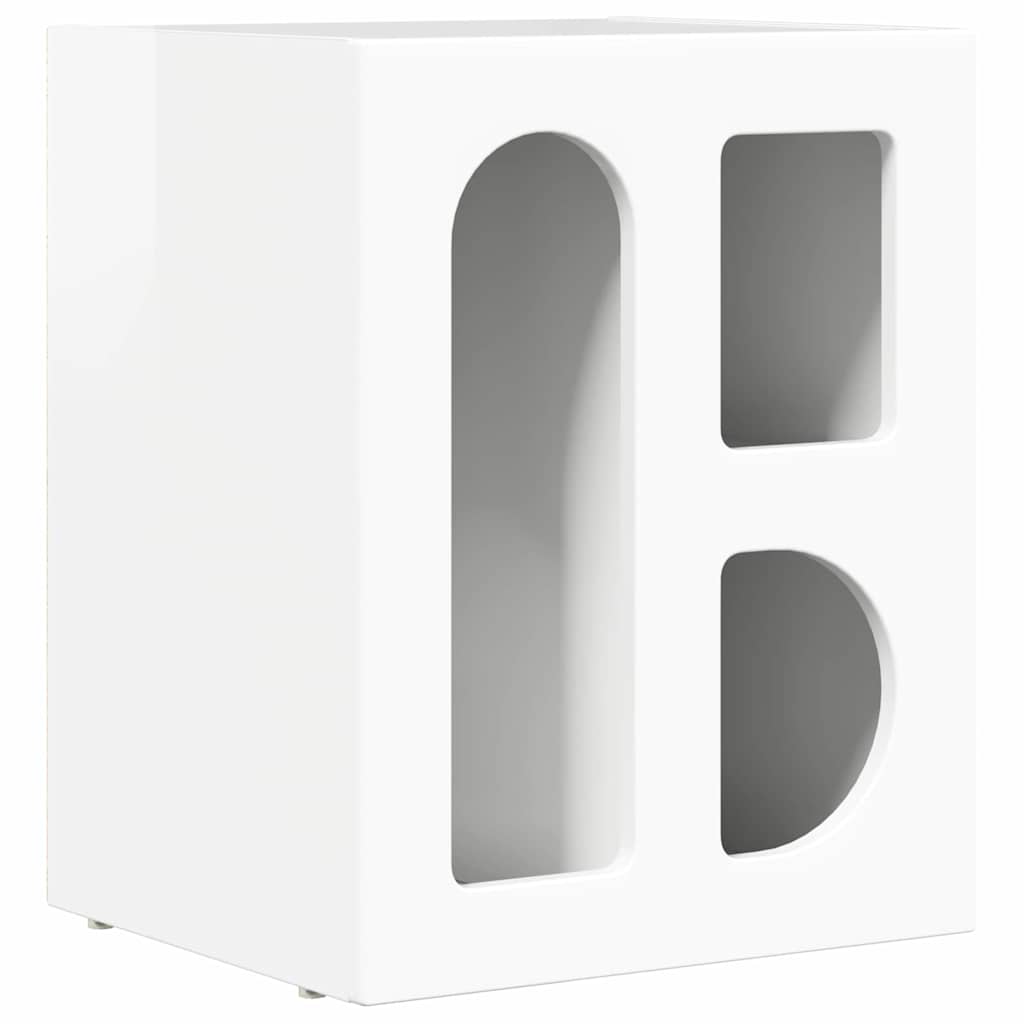 Éjjeli asztal ELST 2 db Magas Fényű Fehér 40 x 35 x 50 cm