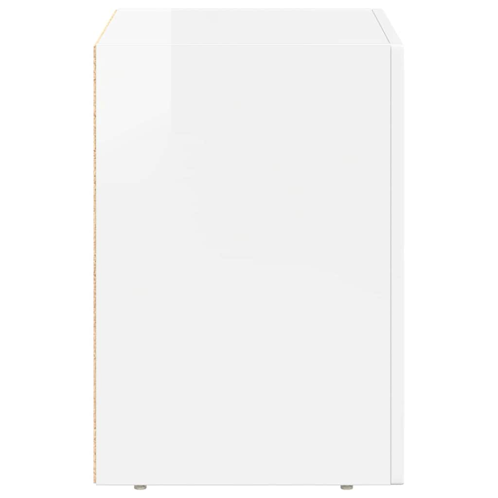 Éjjeli asztal ELST 2 db Magas Fényű Fehér 40 x 35 x 50 cm