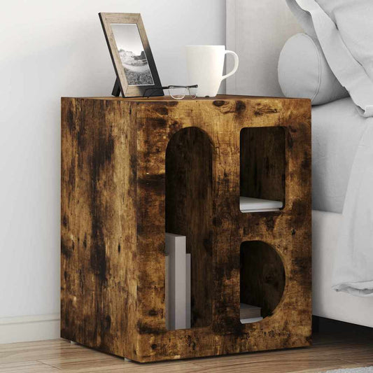 Éjjeli asztal 2 pcs Füstölt tölgy 40 x 35 x 50 cm Faanyag