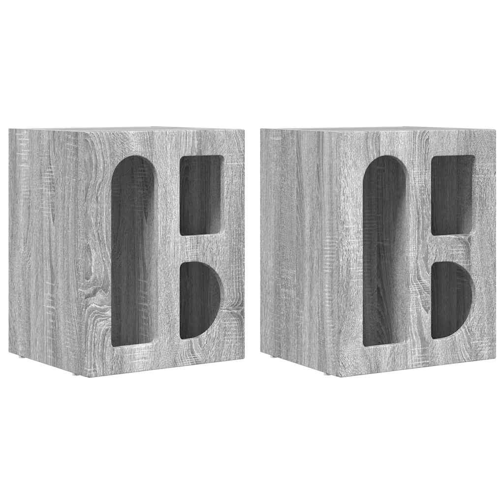 Éjjeli asztal ELST 2 db Szürke Sonoma 40 x 35 x 50 cm